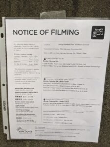 TRACKER With Justin Hartley Filming in Downtown Vancouver's George Wainborn Park